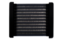 Zwart radiatorrooster met horizontale lamellen