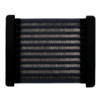 Zwart radiatorrooster met horizontale lamellen