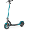 Monopattino elettrico blu con manubrio nero e pedana larga