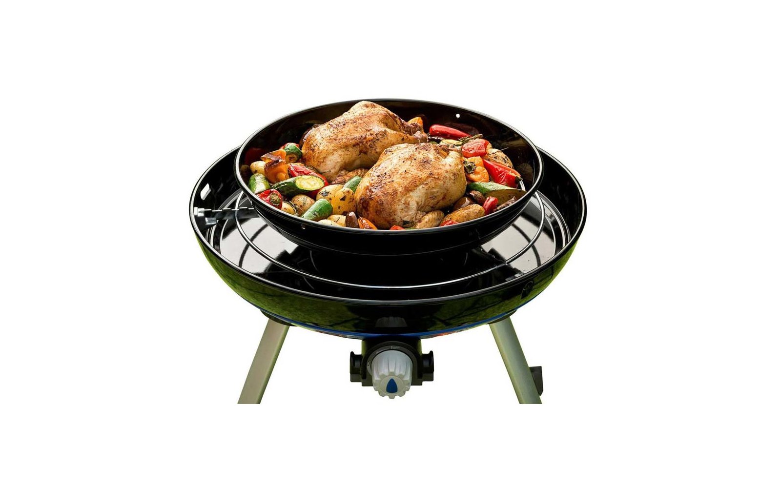 Gegrilltes Hähnchen mit Gemüse auf einem Grill