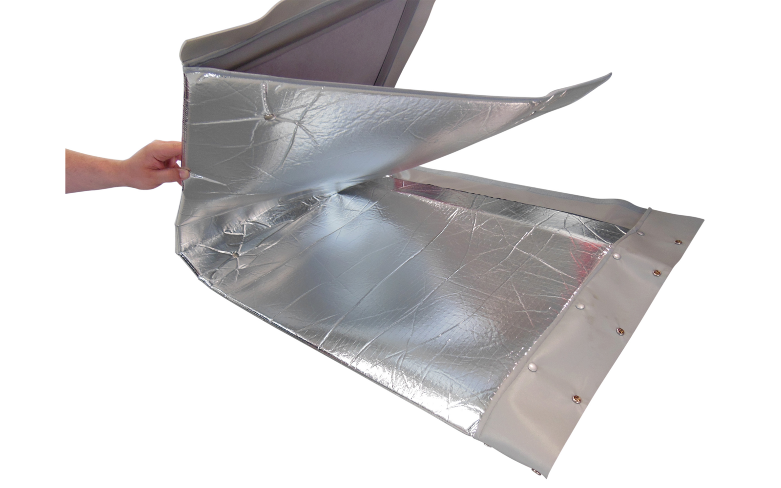 An open CD case with a silver CD inside