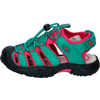 Grüner und rosa Sportsandale mit schwarzer Sohle