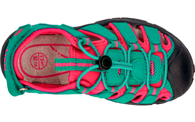 Bunter Sportschuh mit Schnürsenkeln, rot, grün und schwarz