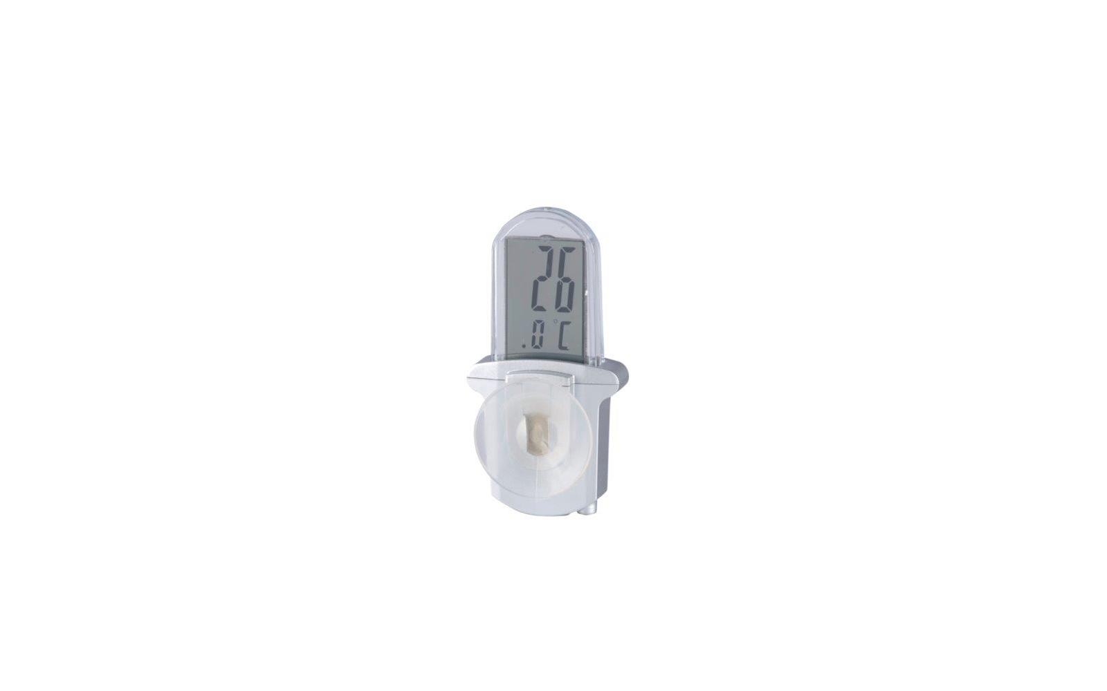 Wit digitaal thermometer met een temperatuurweergave van 26,1 graden Celsius