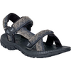 Sandalia deportiva gris con dos correas ajustables de velcro y suela negra