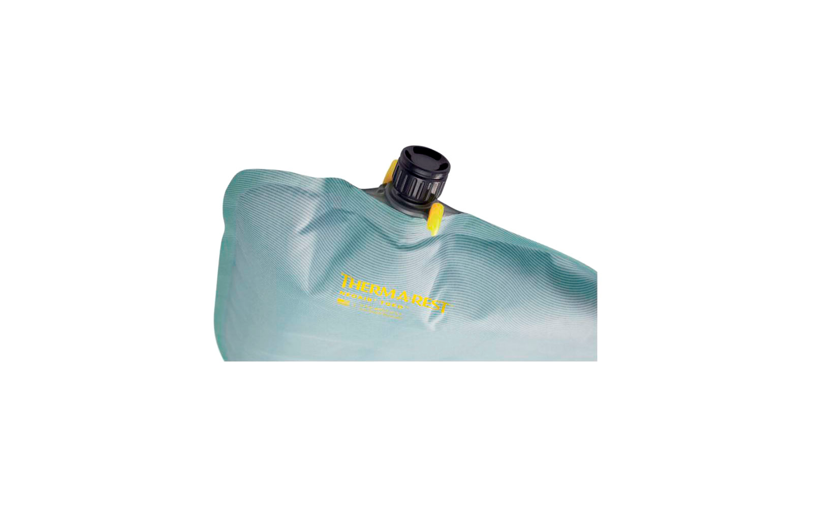 Grüner wasserdichter Packsack mit schwarzem Verschluss