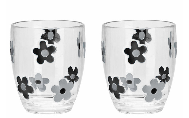 Flamefield Flower Grey glass set