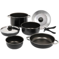 Berger Alu Topf-Set mit Antihaftbeschichtung stapelbar 9 teilig schwarz