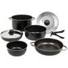 Set de casseroles aluminium empilable noir 9 pièces Berger