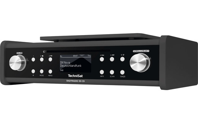 TechniSat DAB+ Digitradio 20 CD Radio-réveil sous l'armoire avec lecteur CD