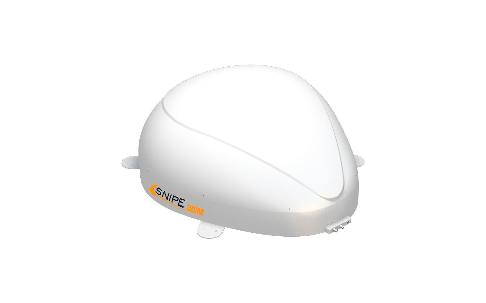 Weißer Bauhelm mit orangem Schriftzug
