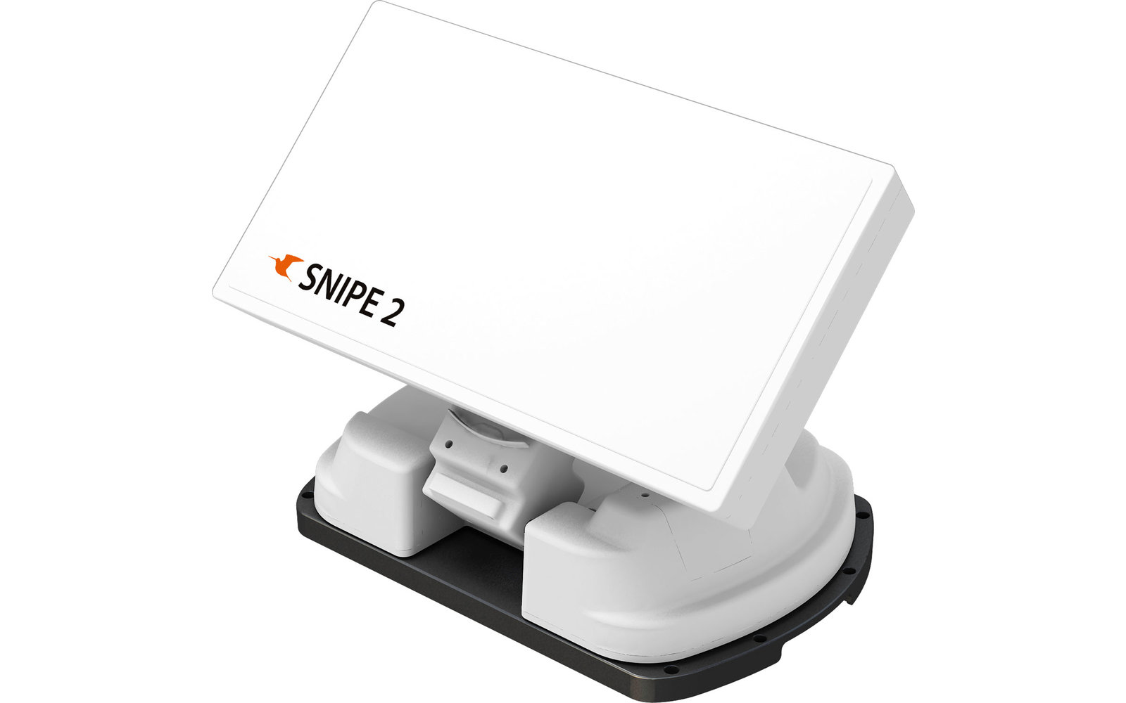 Weißes mobiles Ladegerät mit zwei USB-Anschlüssen auf schwarzer Oberfläche