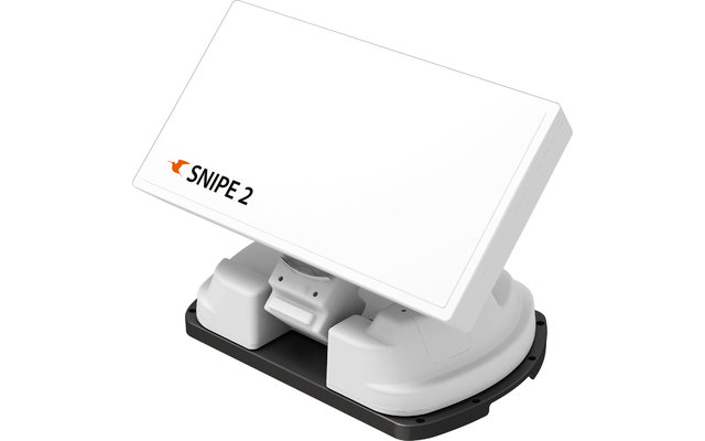 Weißes mobiles Ladegerät mit zwei USB-Anschlüssen auf schwarzer Oberfläche