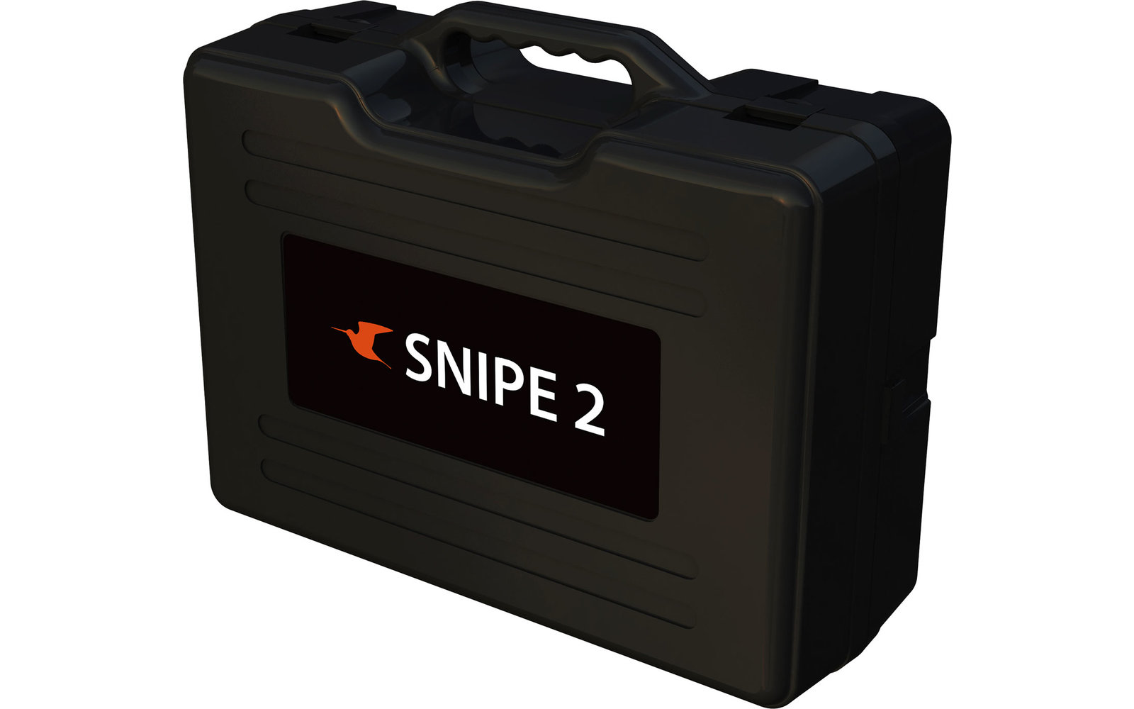 Schwarzer Koffer mit Aufschrift 'SNIPE 2'
