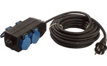 Extension cable with 4-fold socket block 5m