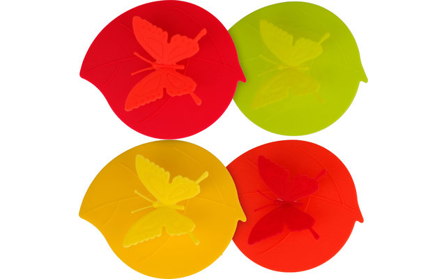 Gimex silicone lid Butterfly for glasses set of 4