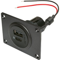 Power USB-C/A double socket EV with mounting plate 12-24V
