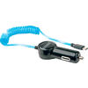 Schwaiger USB-C Spiral-Ladekabel blau leuchtend