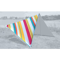 Bent Sonnensegel / Tarp Canvas Allover Set inklusive Stahlaufstellstange Caribbean stripe hawaii / zipper light blue