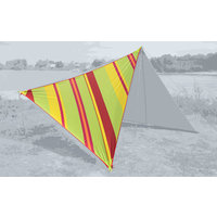 Bent Sonnensegel / Tarp Canvas Allover Set inklusive Stahlaufstellstange Caribbean stripe lime punch / zipper red