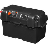 Battery box V02 with USB socket, 12V socket & voltmeter IP44