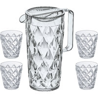 Koziol Crystal Jug 1.6 litres incl. Lid and 4 Cups