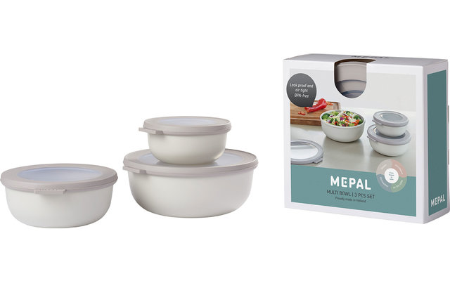 Mepal Cirqula multi bowl set 3 pcs nordic white