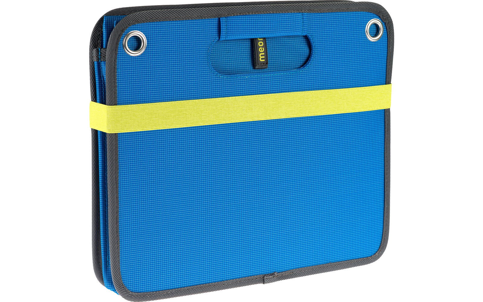Blue lunchbox with yellow clasp