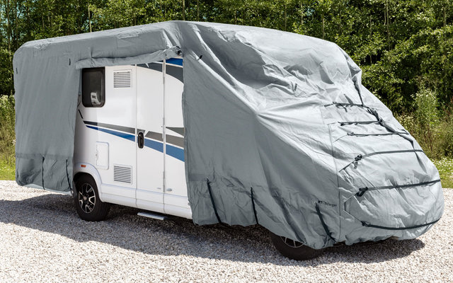 Partially integrated caravan protective cover