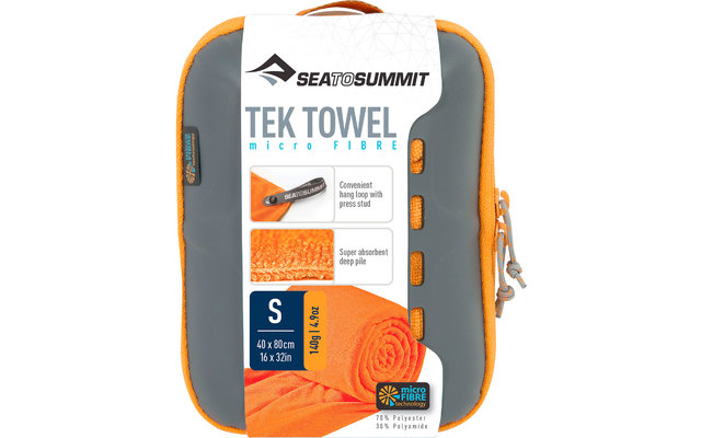 Sea to Summit TEK Frottee Mikrofaser Handtuch Small Orange