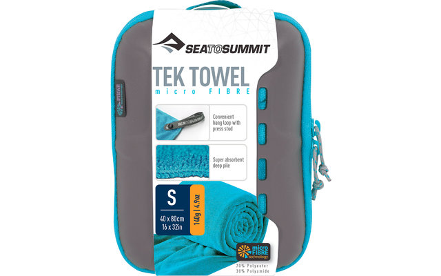 Sea to Summit TEK Badstof Microfiber Handdoek Klein Pacific Blauw