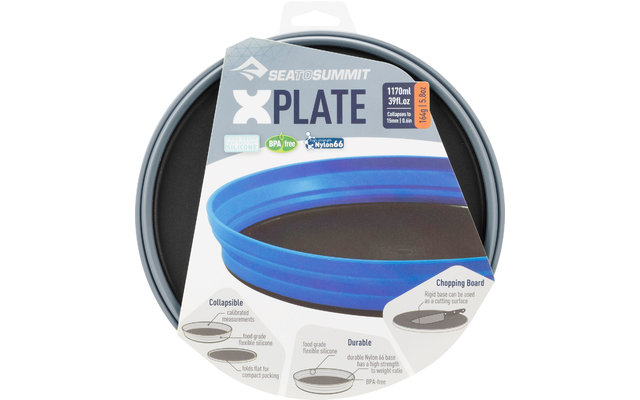 Sea to Summit X-Plate Assiette à soupe pliable 1.170 ml gris clair.