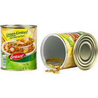 Caja fuerte camuflada Erasco guiso de lentejas con salchichas Plastic Fantastic