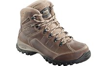 Brown hiking boot with laces and rugged sole