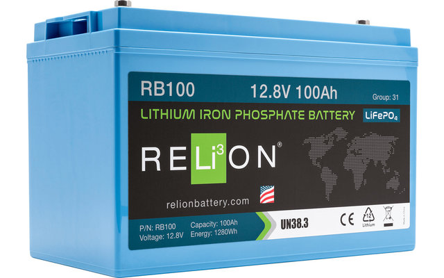 Relion Premium Power Set Batería de litio de 100 Ah con cargador