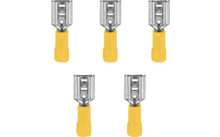 InnTec flat receptacles yellow 6.3 mm (set of 5)