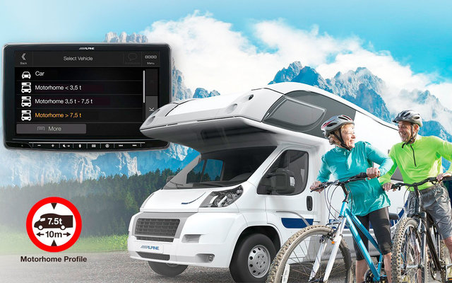 Sistema de navegación multimedia Alpine INE-F904DC para autocaravanas y camiones