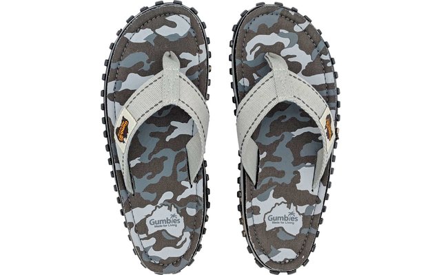 Gumbies Grey Camouflage Mens Thong Sandal