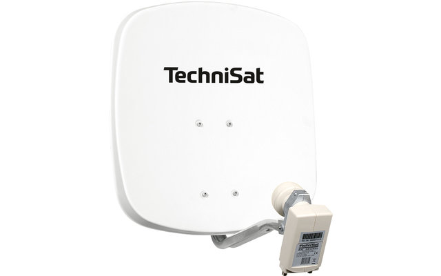 Technisat Set DigiDish 45 satellite antenna (Twin-LNB) with Digit S3 HD SAT receiver polar white