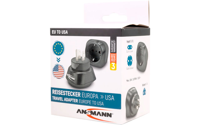 Ansmann Reisestecker / Adapter EU to US