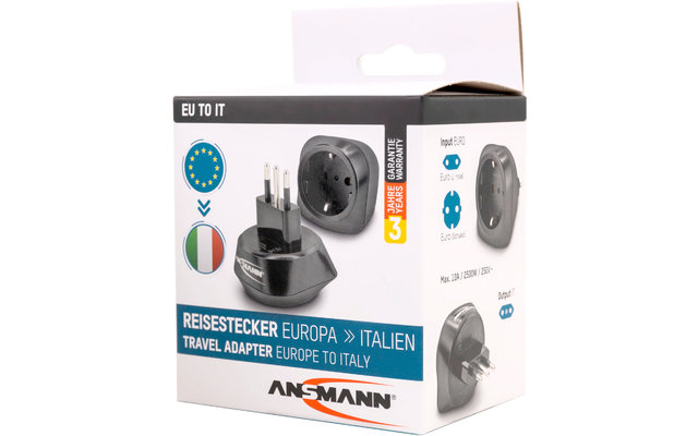 Ansmann reisstekker / adapter EU naar IT