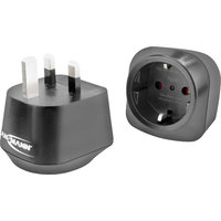Enchufe de viaje Ansmann / adaptador UE a Reino Unido con conductor de tierra de protecci&oacute;n