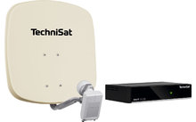 Antena satélite Technisat Set DigiDish 45 (LNB doble) con receptor SAT Digit S3 HD beige