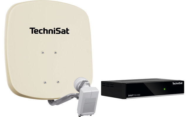 Technisat Set DigiDish 45 satellietantenne (Twin-LNB) met Digit S3 HD SAT-ontvanger beige
