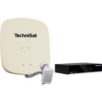 Technisat Set DigiDish 45 Sat-Antenne (Twin-LNB) mit Digit S3 HD SAT-Receiver beige