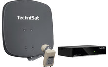Technisat Set DigiDish 45 antenna satellitare (Twin-LNB) con ricevitore Digit S3 HD SAT grigio ardesia