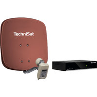 Technisat Set DigiDish 45 Sat-Antenne (Twin-LNB) mit Digit S3 HD SAT-Receiver ziegelrot
