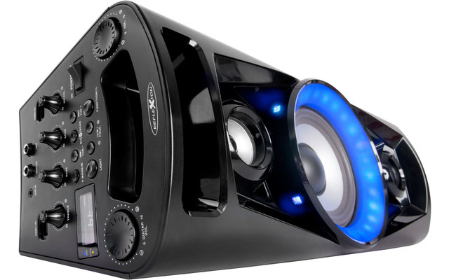 Reflexion PS07BT Machine à sons disco Bluetooth mobile avec fonction karaoké (microphone inclus)