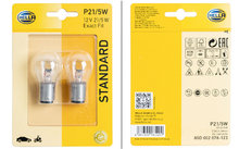 Set da 2 lampadine a incandescenza Hella P21W Standard per indicatori di direzione / luci di posizione / di arresto / fendinebbia / di retromarcia 12 V / 21 W bianche