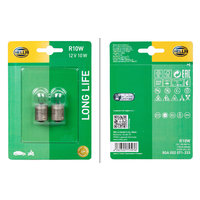 Hella BA15s R10W Long Life Glühlampe Blink- / Positions- / Brems- / Rückfahr- / Schluss- / Innenraumleuchte 12 V / 10W 2er-Set